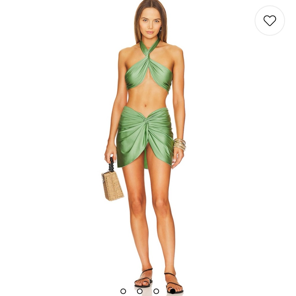 Green Halter Wrap Bikini Set - jade swim